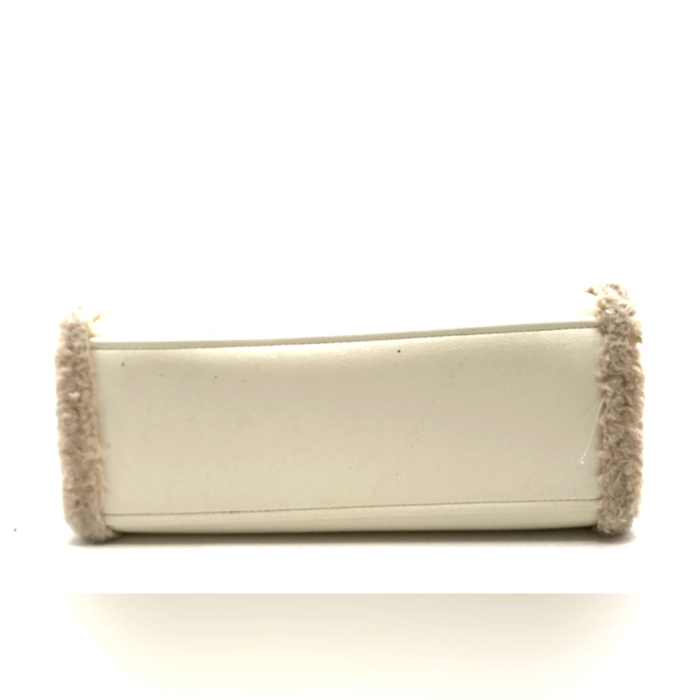 Kate Spade White Tan Jett Faux Fur Shearling Small Tote Purse Crossbody Bag - Picture 10 of 12